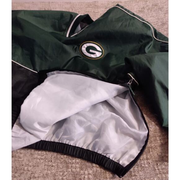 Green Bay Packers Windbreaker Men's Large NFL V-Neck Pullover Jacket Football - Picture 4 of 12